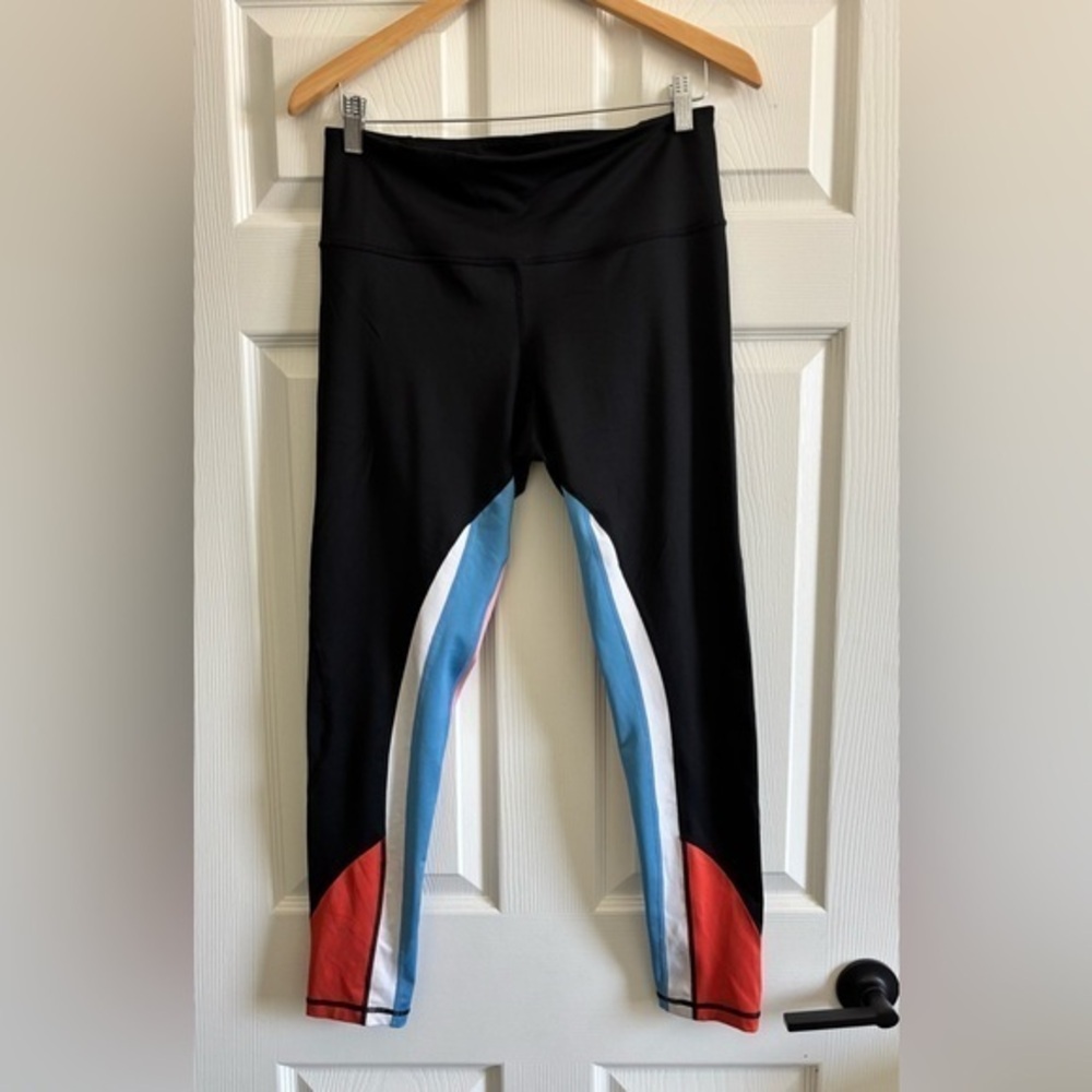 Zella Black with blue white pink orange Athletic Leggings